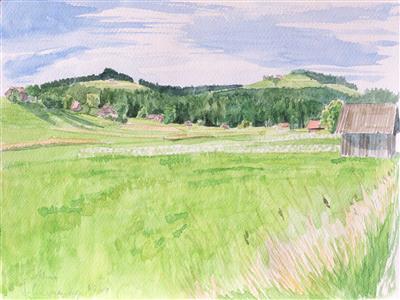 Aquarell einer Landschaft